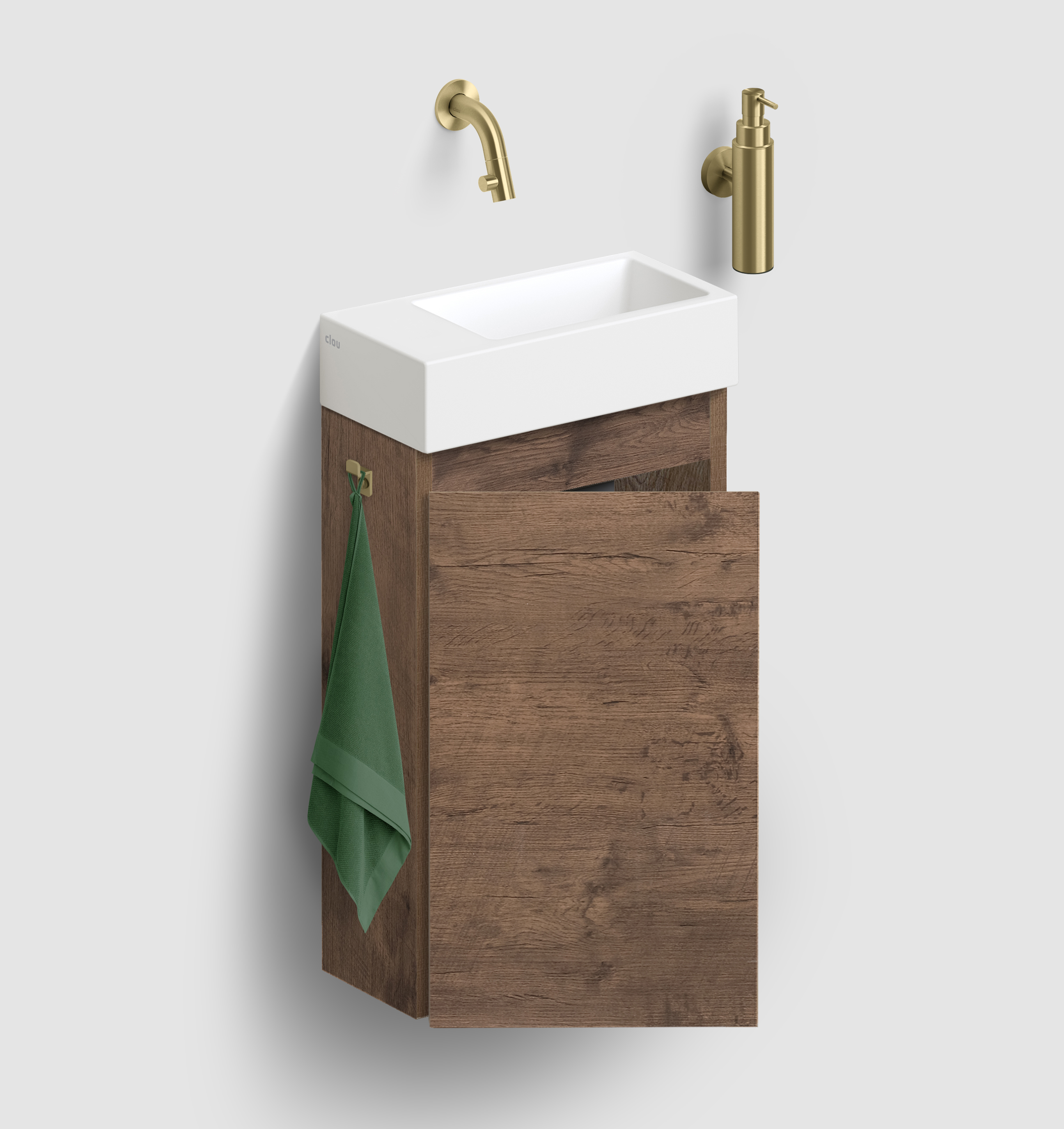 Clou InBe fonteinonderk. t.b.v. Flush 3, donker eiken, links